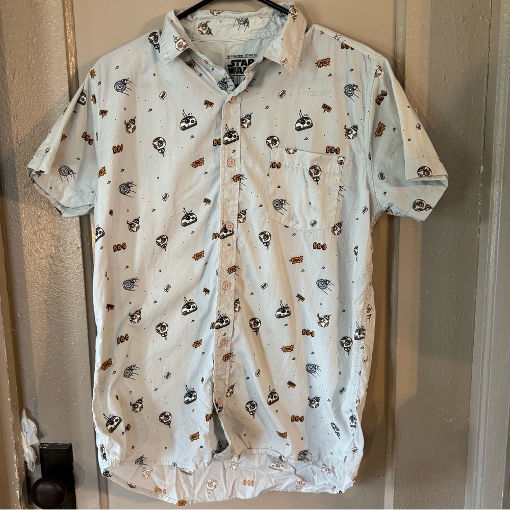 Star Wars BB-8‎ Men’s M Button Down Disneycore Nerdcore